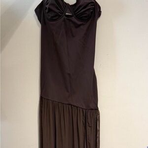 White Fox Boutique Chic Brown Maxi Dress